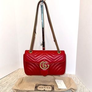 Authentic GUCCI GG Marmont Shoulder Bag - Small